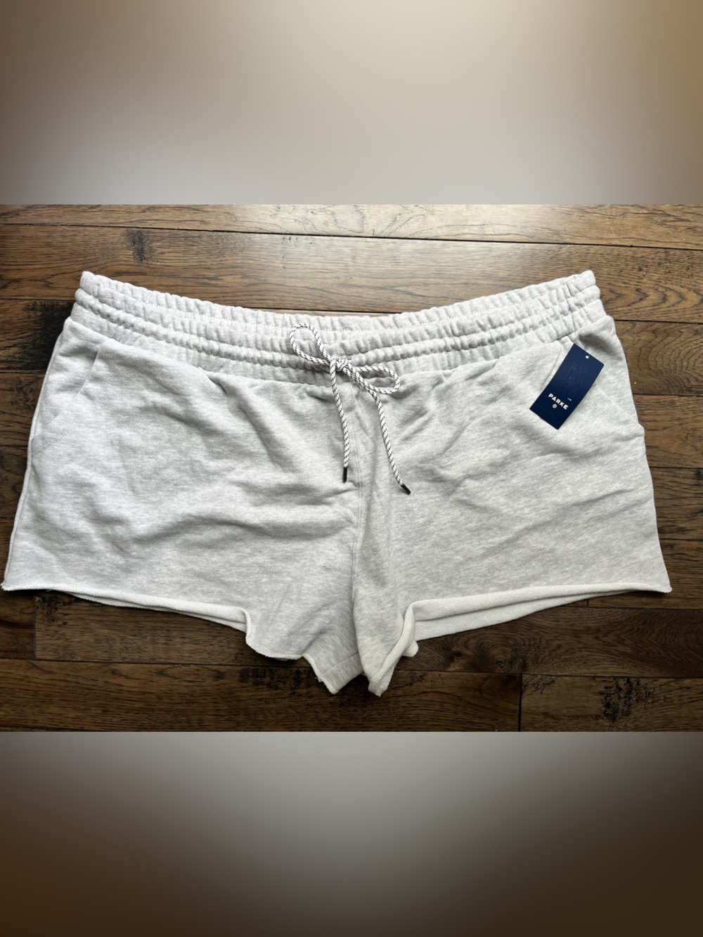 Parke Light Gray Pull-On Jersey Shorts 2X with Drawstring new with tags